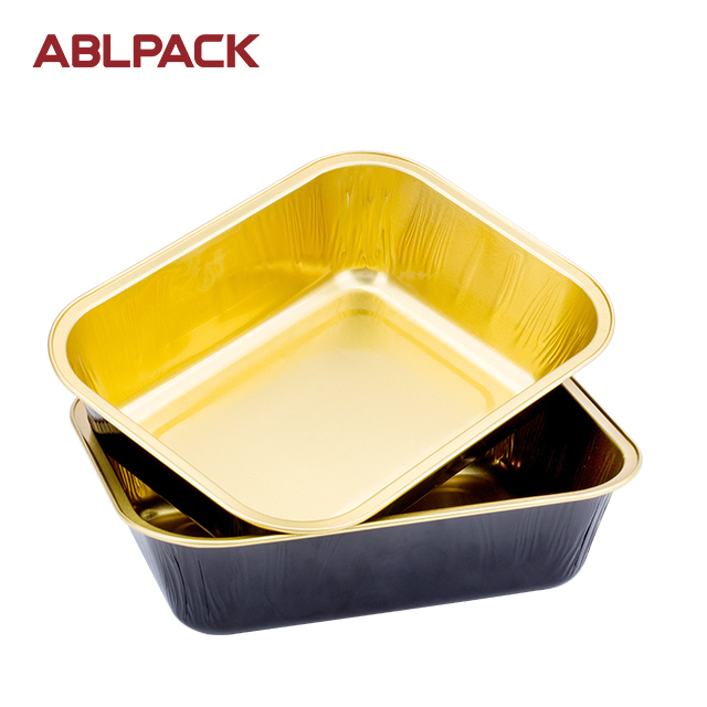 ABLPACK 280ML/9.5 OZ Rectangular shape aluminum foil baking container with high PET lid ABLPACK 280ML/9.5 OZ Rectangular shape aluminum foil baking container with high PET lid