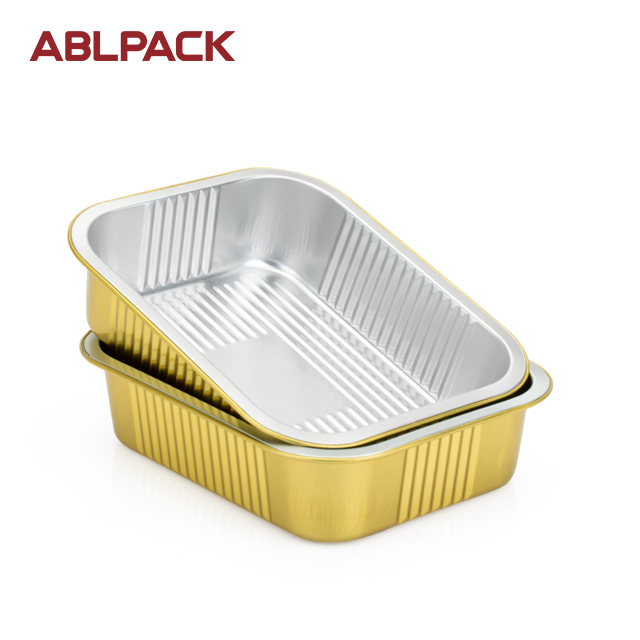 ABLPACK 610ML/ 20.6OZ middle rectangular shape aluminum foil baking loaf pan with high pet lids ABLPACK 610ML/ 20.6OZ middle rectangular shape aluminum foil baking loaf pan with high pet lids