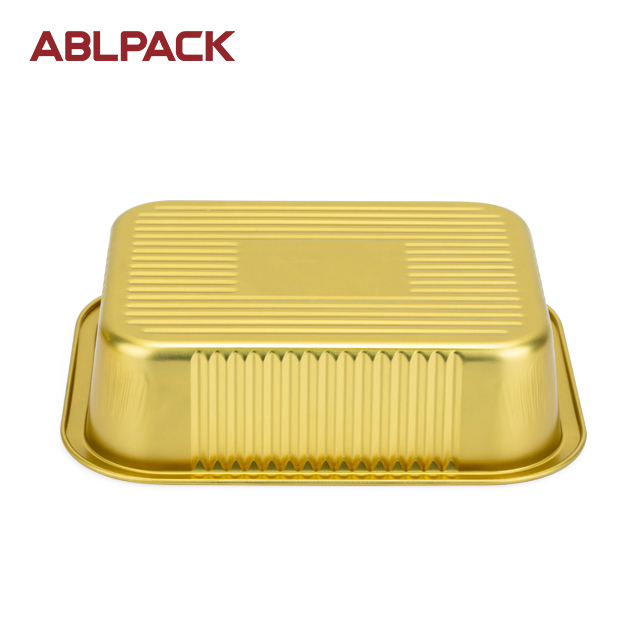 ABLPACK 610ML/ 20.6OZ middle rectangular shape aluminum foil baking loaf pan with high pet lids ABLPACK 610ML/ 20.6OZ middle rectangular shape aluminum foil baking loaf pan with high pet lids