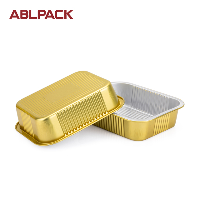 ABLPACK 610ML/ 20.6OZ middle rectangular shape aluminum foil baking loaf pan with high pet lids ABLPACK 610ML/ 20.6OZ middle rectangular shape aluminum foil baking loaf pan with high pet lids