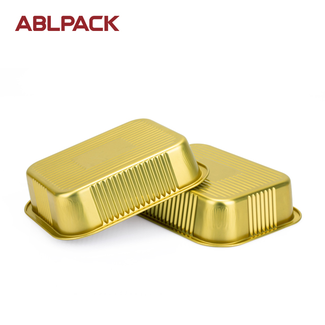 ABLPACK 610ML/ 20.6OZ middle rectangular shape aluminum foil baking loaf pan with high pet lids ABLPACK 610ML/ 20.6OZ middle rectangular shape aluminum foil baking loaf pan with high pet lids