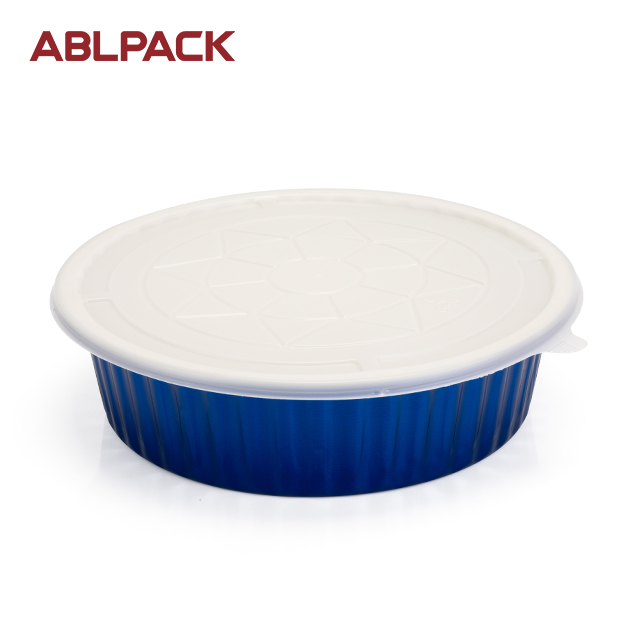 ABLPACK 2500ML/84.5OZ Round shape aluminum foil baking container with PET/PP lid ABLPACK 2500ML/84.5OZ Round shape aluminum foil baking container with PET/PP lid