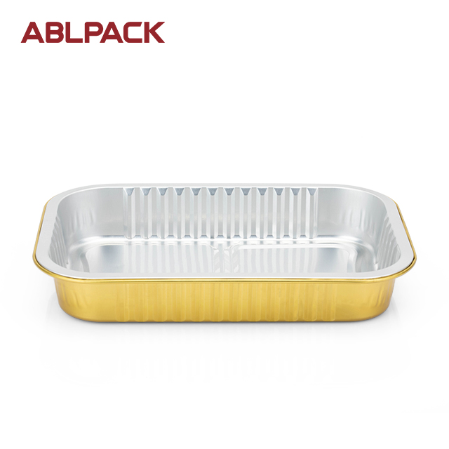 ABLPACK 520ML/17.6OZ Rectangular shape aluminum foil baking pans with PET lid