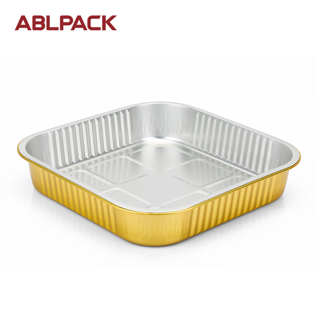 ABLPACK 2600 ML/ 87.9OZ square shape aluminum foil baking tray with high pet lid ABLPACK 2600 ML/ 87.9OZ square shape aluminum foil baking tray with high pet lid