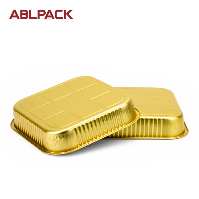 ABLPACK 2600 ML/ 87.9OZ square shape aluminum foil baking tray with high pet lid ABLPACK 2600 ML/ 87.9OZ square shape aluminum foil baking tray with high pet lid