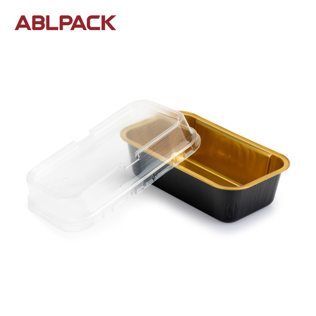 ABLPACK 258ML/ 8.7OZ middle rectangular shape aluminum foil baking loaf pan with high pet lids ABLPACK 258ML/ 8.7OZ middle rectangular shape aluminum foil baking loaf pan with high pet lids