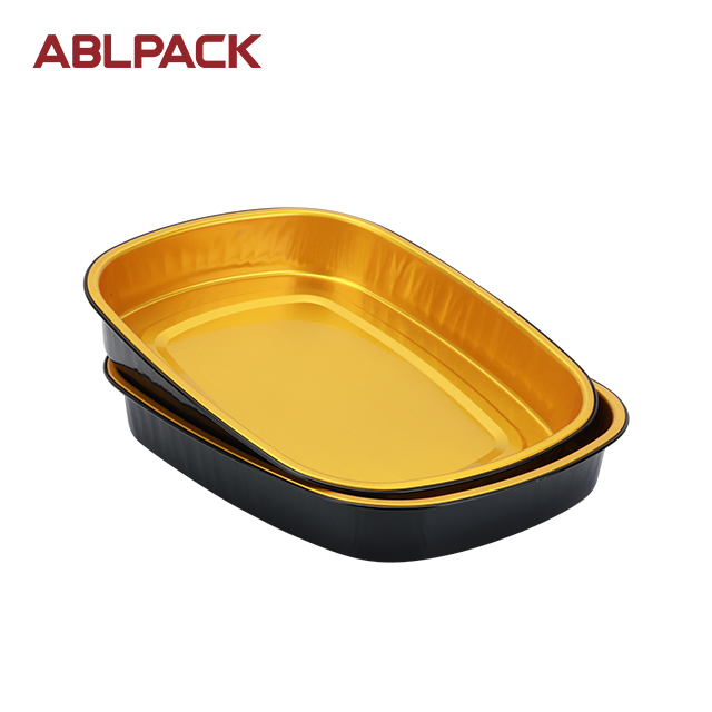 ABLPACK 680 ML/ 22.9OZ square shape aluminum foil baking tray with high pet lid ABLPACK 680 ML/ 22.9OZ square shape aluminum foil baking tray with high pet lid