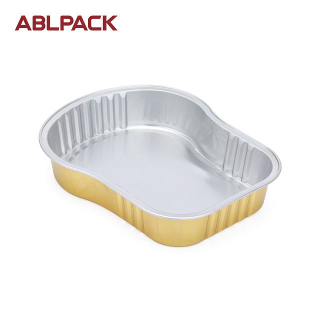 ABLPACK 385ML/ 11.9OZ Steak shape aluminum foil baking trays with pet lid
