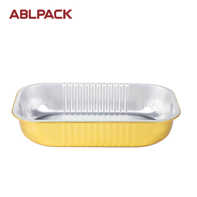 ABLPACK 4080ML/135OZ Rectangular shape Ramadan use aluminum foil baking tray with PET lids