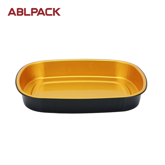 ABLPACK 680 ML/ 22.9OZ square shape aluminum foil baking tray with high pet lid ABLPACK 680 ML/ 22.9OZ square shape aluminum foil baking tray with high pet lid