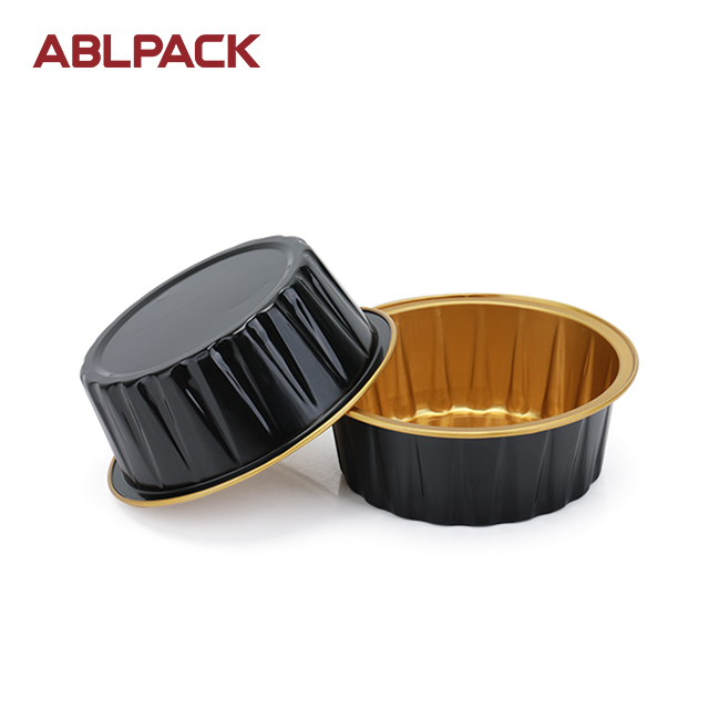 ABLPACK 89ML/3OZ Round shape aluminum foil baking cups with plastic lid ABLPACK 89ML/3OZ Round shape aluminum foil baking cups with plastic lid