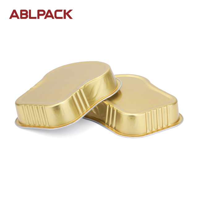 ABLPACK 385ML/ 11.9OZ Steak shape aluminum foil baking trays with pet lid ABLPACK 385ML/ 11.9OZ Steak shape aluminum foil baking trays with pet lid