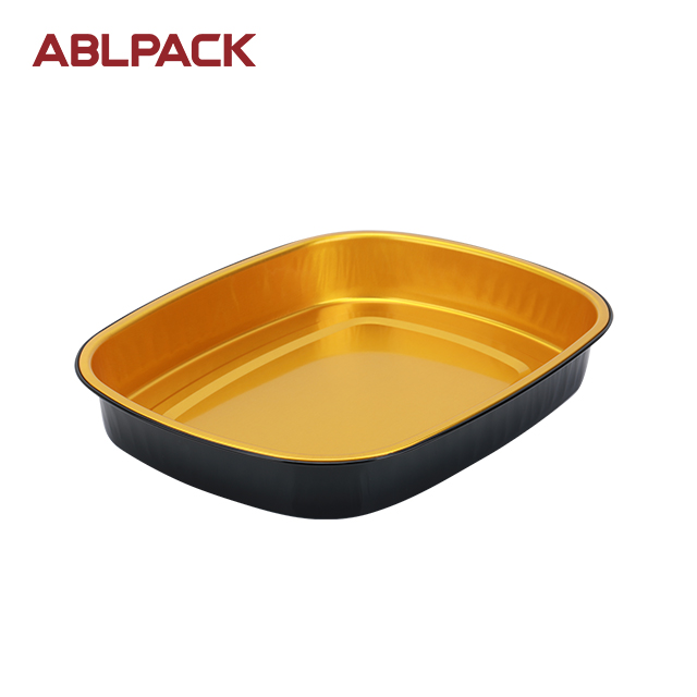 ABLPACK 680 ML/ 22.9OZ square shape aluminum foil baking tray with high pet lid