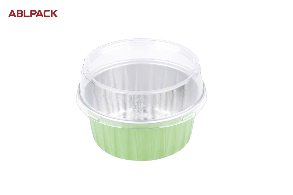 ABLPACK 125 ML/ 4 OZ Fern color aluminum foil baking cups with PET lid ABLPACK 125 ML/ 4 OZ Fern color aluminum foil baking cups with PET lid