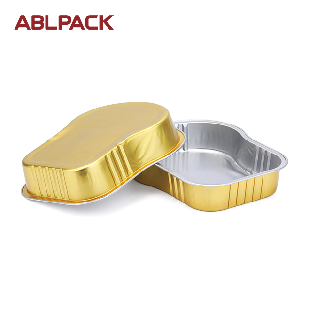 ABLPACK 385ML/ 11.9OZ Steak shape aluminum foil baking trays with pet lid ABLPACK 385ML/ 11.9OZ Steak shape aluminum foil baking trays with pet lid