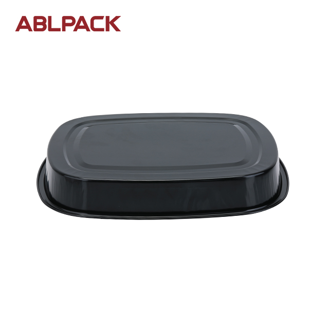 ABLPACK 680 ML/ 22.9OZ square shape aluminum foil baking tray with high pet lid ABLPACK 680 ML/ 22.9OZ square shape aluminum foil baking tray with high pet lid
