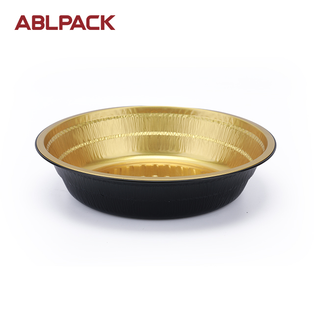 ABLPACK 1300ML/ 45.7OZ Golden Aluminum Boxes for Food with PP Lid ABLPACK 1300ML/ 45.7OZ Golden Aluminum Boxes for Food with PP Lid