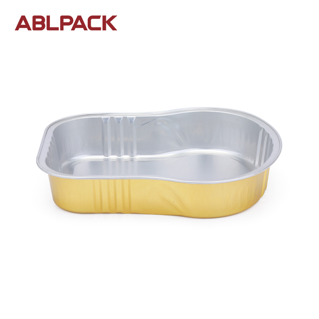 ABLPACK 385ML/ 11.9OZ Steak shape aluminum foil baking trays with pet lid ABLPACK 385ML/ 11.9OZ Steak shape aluminum foil baking trays with pet lid
