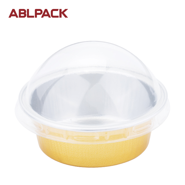 ABLPACK 50ML/ 1.7OZ Round shape aluminum foil baking pans with PET lid