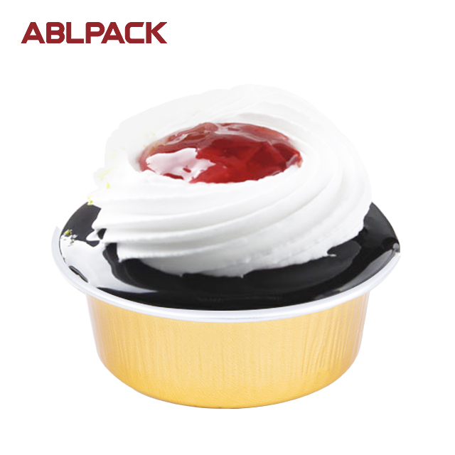 ABLPACK 50ML/ 1.7OZ Round shape aluminum foil baking pans with PET lid ABLPACK 50ML/ 1.7OZ Round shape aluminum foil baking pans with PET lid