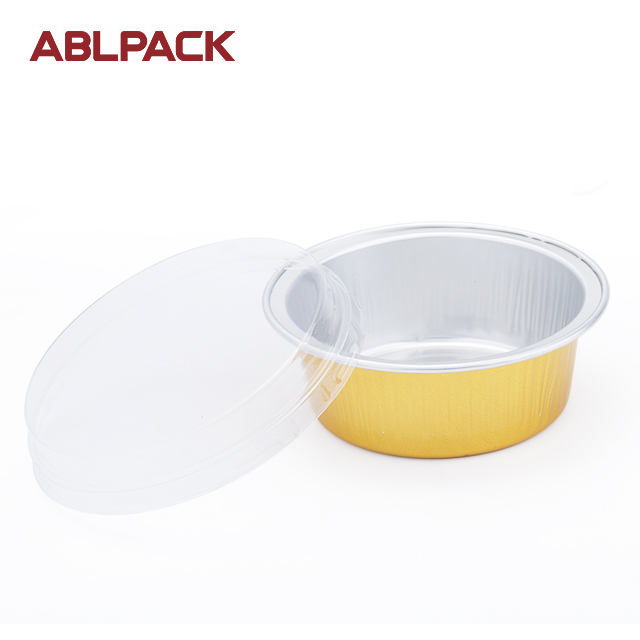 ABLPACK 50ML/ 1.7OZ Round shape aluminum foil baking pans with PET lid ABLPACK 50ML/ 1.7OZ Round shape aluminum foil baking pans with PET lid