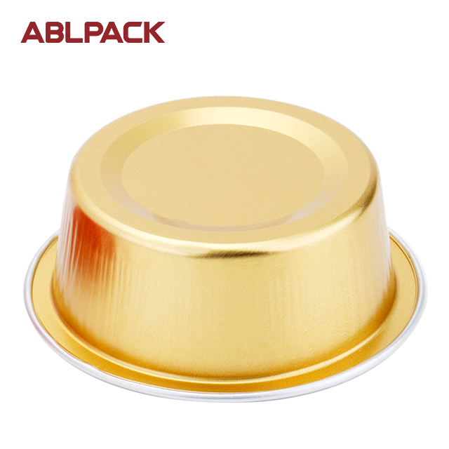 ABLPACK 50ML/ 1.7OZ Round shape aluminum foil baking pans with PET lid ABLPACK 50ML/ 1.7OZ Round shape aluminum foil baking pans with PET lid
