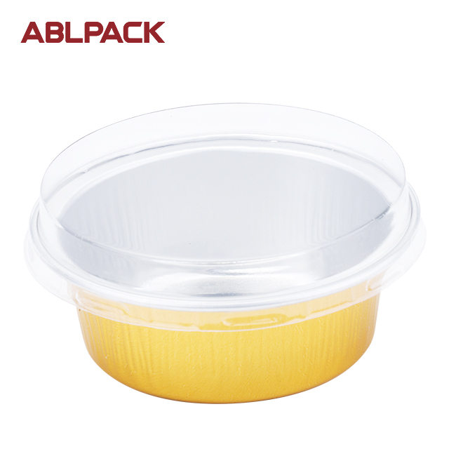 ABLPACK 50ML/ 1.7OZ Round shape aluminum foil baking pans with PET lid ABLPACK 50ML/ 1.7OZ Round shape aluminum foil baking pans with PET lid