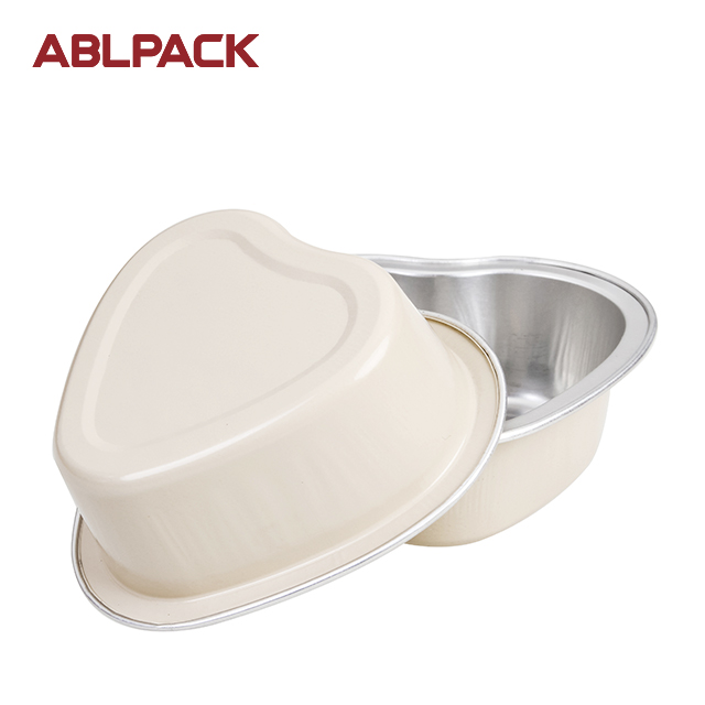 ABLPACK 55ML/ 1.8 OZ Heart shape aluminum foil baking cups with PET lid ABLPACK 55ML/ 1.8 OZ Heart shape aluminum foil baking cups with PET lid