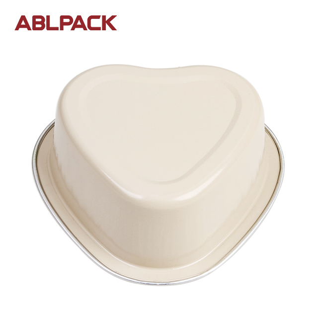 ABLPACK 55ML/ 1.8 OZ Heart shape aluminum foil baking cups with PET lid ABLPACK 55ML/ 1.8 OZ Heart shape aluminum foil baking cups with PET lid
