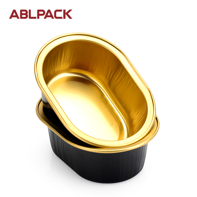ABLPACK 58ML/2.0 OZ Oval shape Ramadan use aluminum foil baking cups with PET lids ABLPACK 58ML/2.0 OZ Oval shape Ramadan use aluminum foil baking cups with PET lids