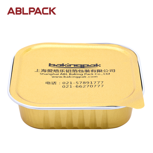 ABLPACK 100ML/ 3.3 OZ square shape aluminum pet food container with heating sealable lid
