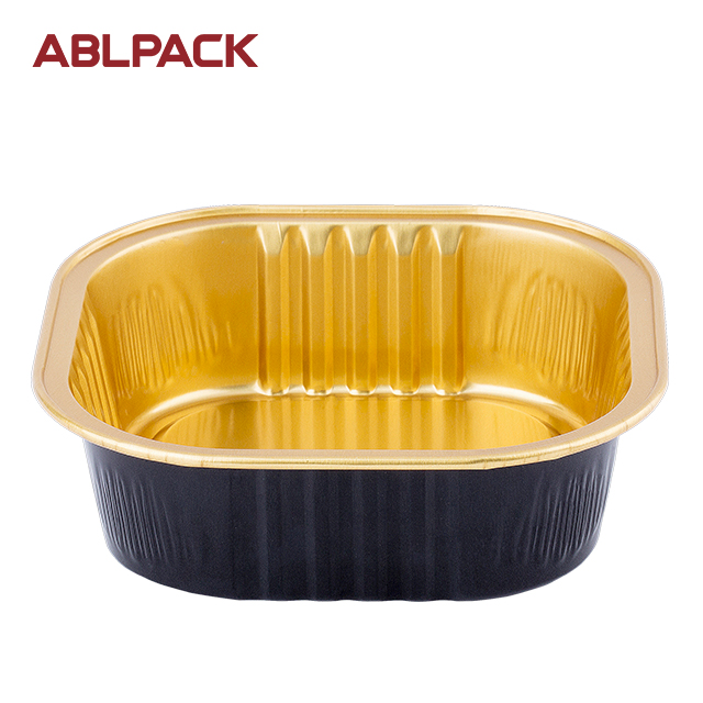 ABLPACK 100ML/ 3.3OZ Square shape aluminum foil container with plastic lid