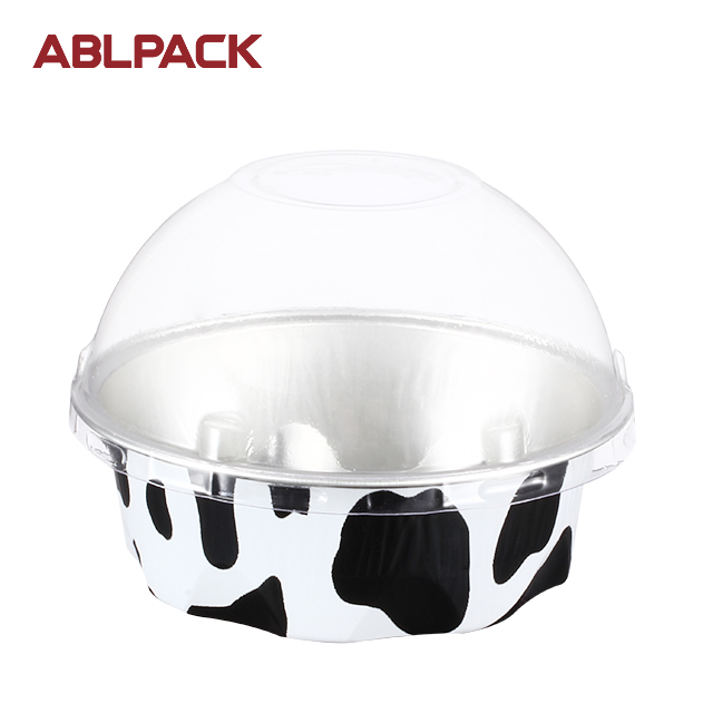 ABLPACK 100ML/3.3 OZ round shape aluminum foil baking cups with pet lid