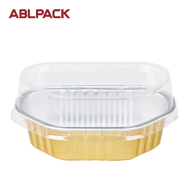 China High Quality Rectangular Baking Dish –ABLPACK 100ML/3.3 OZ Special shape aluminum foil baking tray with pet lid– ABL Baking detail pictures