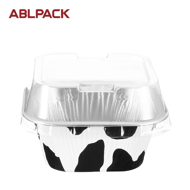 Premium 100ML Take Away Containers for Food - Square Aluminum Foil Tray with PET Lids Premium 100ML Take Away Containers for Food - Square Aluminum Foil Tray with PET Lids