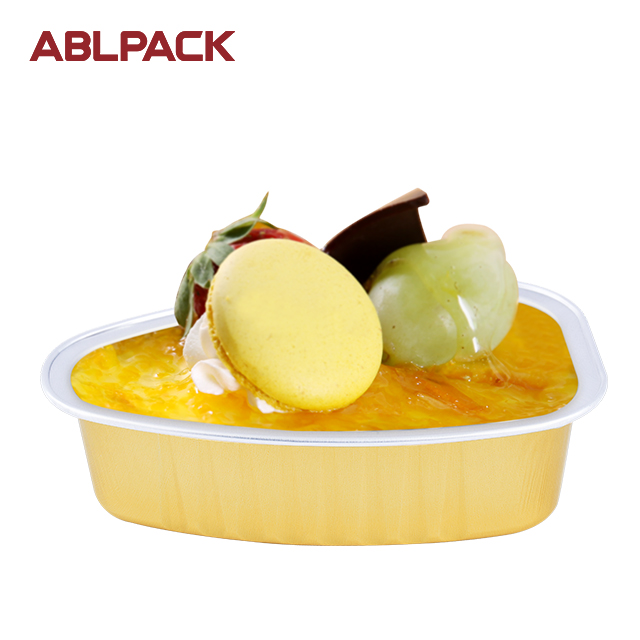 ABLPACK 100ML/ 3.3 OZ Triangle shape aluminum foil baking cups with PET lid ABLPACK 100ML/ 3.3 OZ Triangle shape aluminum foil baking cups with PET lid