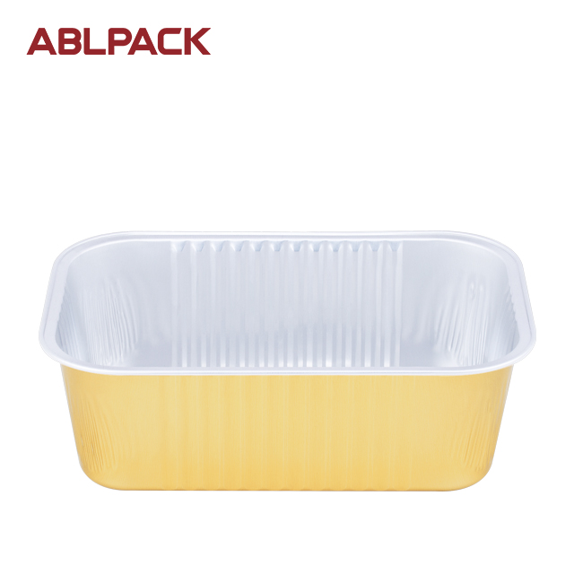 ABLPACK 1035 ML/34.5 OZ rectangular shape aluminum foil food tray with pet lid ABLPACK 1035 ML/34.5 OZ rectangular shape aluminum foil food tray with pet lid