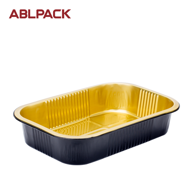 China High Quality Aluminum Container With Lid Factory – ABLPACK 1050ML/ 35OZrectangular aluminum foil tray with pet lid – ABL Baking detail pictures
