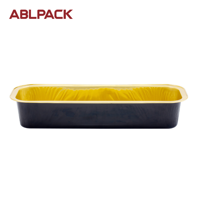 ABLPACK 1115 ML/37 OZ  long rectangular shape aluminum foil baking tray with high pet lid