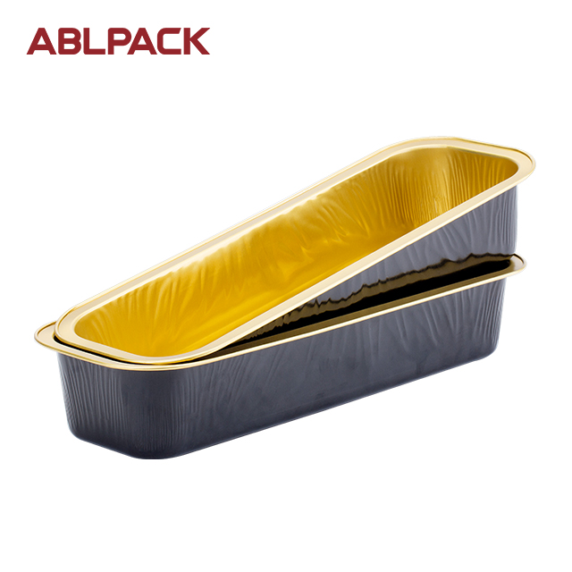 China High Quality Roasting Pan Supplier –ABLPACK 1115 ML/37 OZlong rectangular shape aluminum foil baking tray with high pet lid – ABL Baking detail pictures