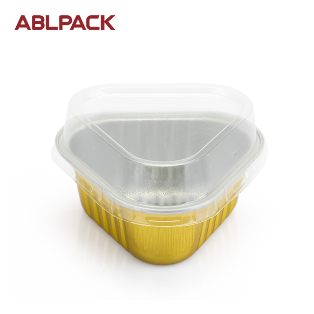 ABLPACK 118 ML/ 3.8OZ triangular aluminum foil baking tray with high pet lid
