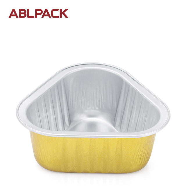 China High Quality Aluminum Food Box Supplier – ABLPACK 118 ML/ 3.8OZtriangular aluminum foil baking tray with high pet lid – ABL Baking detail pictures