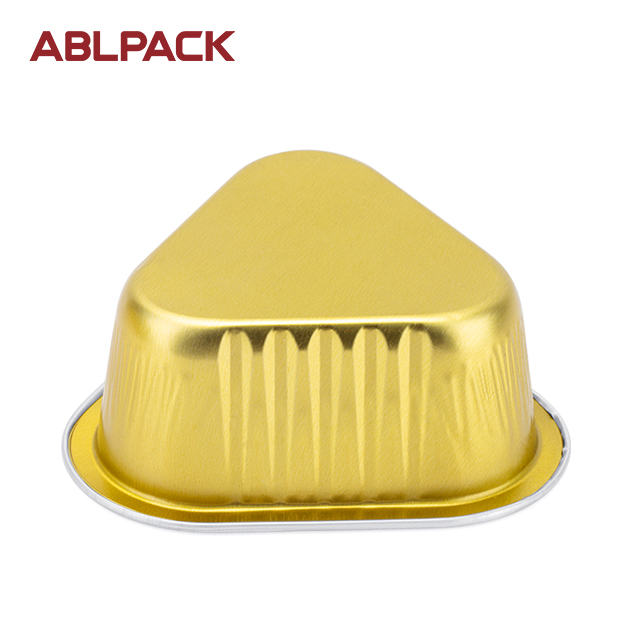 China High Quality Aluminum Food Box Supplier – ABLPACK 118 ML/ 3.8OZtriangular aluminum foil baking tray with high pet lid – ABL Baking detail pictures