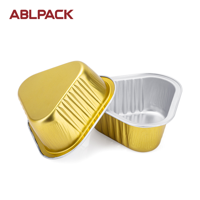 China High Quality Aluminum Food Box Supplier – ABLPACK 118 ML/ 3.8OZtriangular aluminum foil baking tray with high pet lid – ABL Baking detail pictures