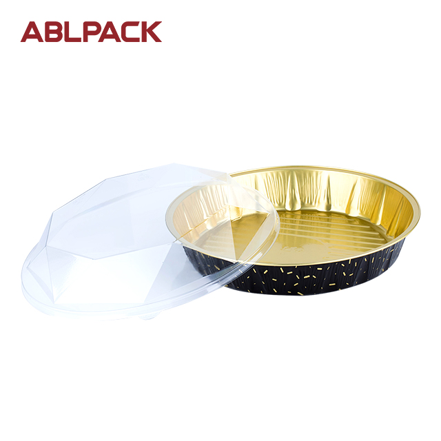 ABLPACK 1250 ML/44.64 OZ aluminum foil round baking pan with diamond lid ABLPACK 1250 ML/44.64 OZ aluminum foil round baking pan with diamond lid