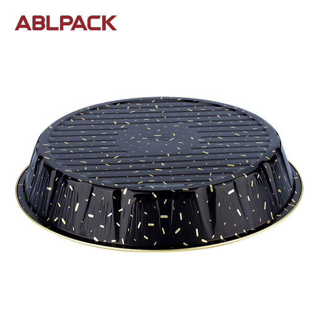 ABLPACK 1250 ML/44.64 OZ aluminum foil round baking pan with diamond lid ABLPACK 1250 ML/44.64 OZ aluminum foil round baking pan with diamond lid