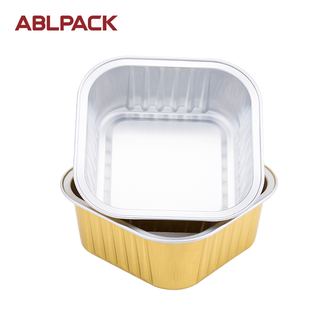 ABLPACK 150ML/ 5OZ Square shape aluminum foil baking cups with sealable alu lid ABLPACK 150ML/ 5OZ Square shape aluminum foil baking cups with sealable alu lid