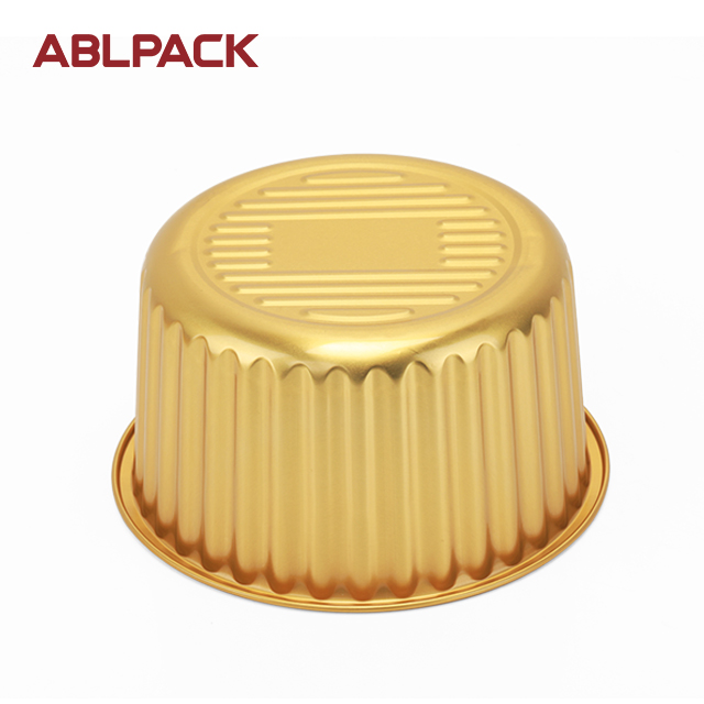 ABLPACK 1730 ML/ 58.5 OZ golden color aluminum foil pots with PP lid ABLPACK 1730 ML/ 58.5 OZ golden color aluminum foil pots with PP lid