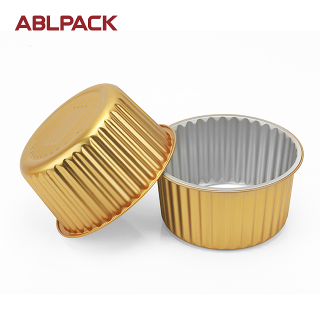 ABLPACK 1730 ML/ 58.5 OZ golden color aluminum foil pots with PP lid ABLPACK 1730 ML/ 58.5 OZ golden color aluminum foil pots with PP lid