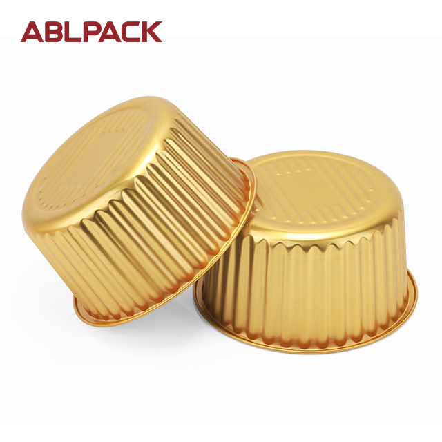 ABLPACK 1730 ML/ 58.5 OZ golden color aluminum foil pots with PP lid ABLPACK 1730 ML/ 58.5 OZ golden color aluminum foil pots with PP lid